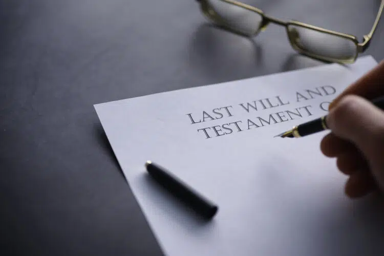 a person writing a will